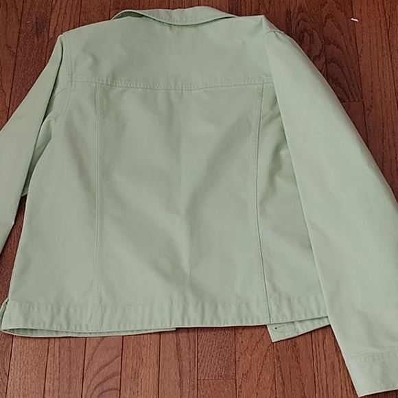 L.L.Bean Light Green Jean Jacket M - Picture 6 of 10